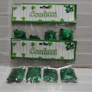 Set Of 2 Packts Green Shamrock Confetti for St. Patrick's Day Celebrations 2 Oz